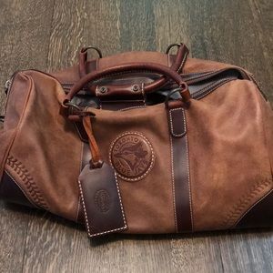 Roots leather duffel bag